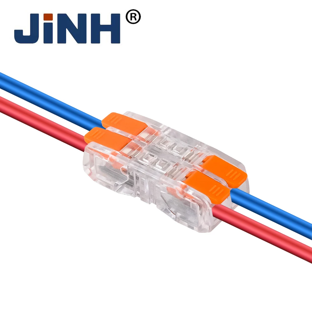 JINH 10pcs Electrical Wire Connector Universal Parallel Compact Splicing Terminal Block Plugable Transparent Cable 0.2-2.5mm²