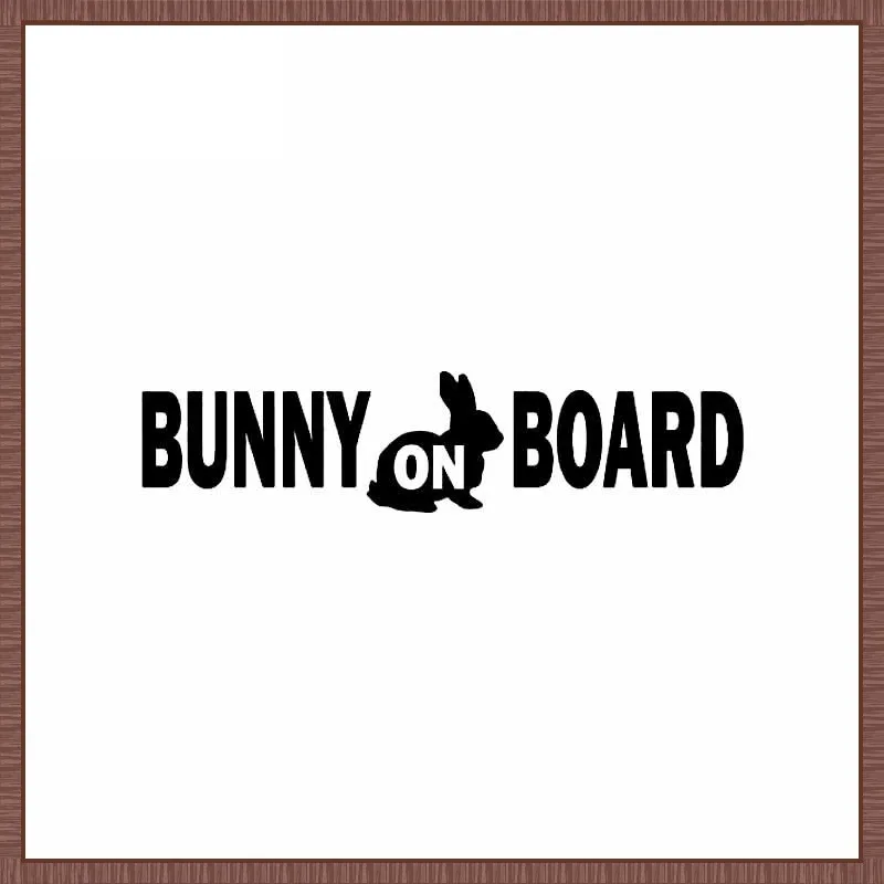 Автомобильная наклейка 14 см * 3 см индивидуальный кролик на борту Автомобильные украшения аксессуары Переводные картинки подходят для различных моделей черный/белый KK