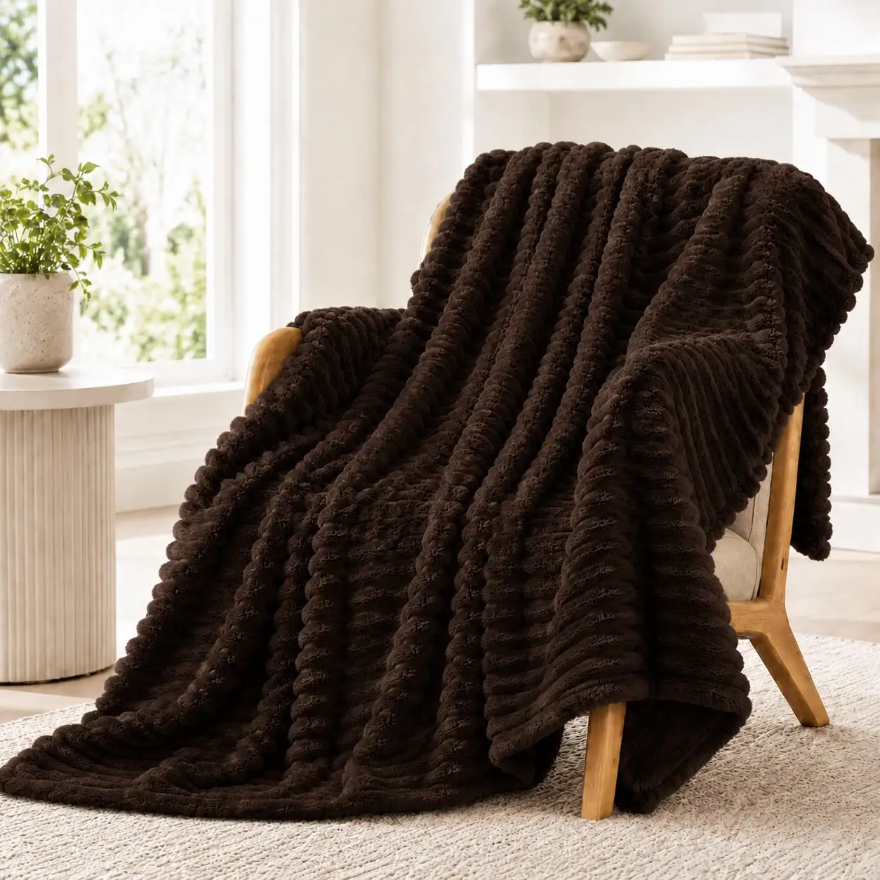 1 Piece Of Luxurious And Elegant Striped Microfiber Soft Blanket, Suitable For Both Bed Rest And Travel Use, Adaptable To All Seasons In Living Room, Bedroom And Outdoors. A Perfect Gift Item Selected.