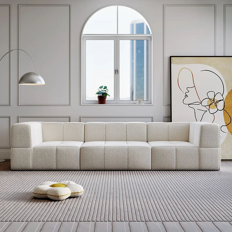 Einfache nordische Leder Stoff Bett Ecke Liege Vakuum Compression Sofa Ess كريم Teddy Samt Baumwolle Candy Block Bett