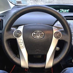 Customize DIY Microfiber Leather Car Steering Wheel Cover For Toyota Prius 30(XW30) 2009-2015 Prius C(US)2012-2017 Car Interior