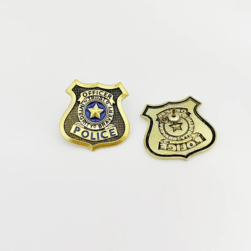 Police Cosplay Props Metal Brooches Pins Clothing Backpacks and Other Personalized Diy Decorative Accessories Badges