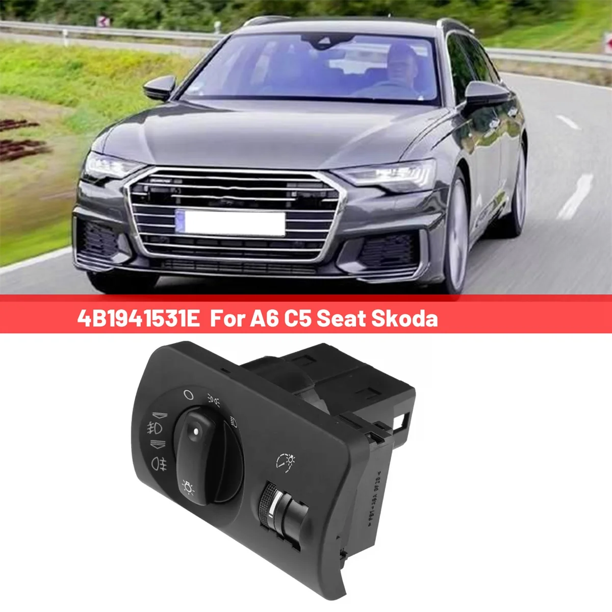 4B1941531E Fog Light Control Switch Auto for Audi A6 C5 Seat Skoda