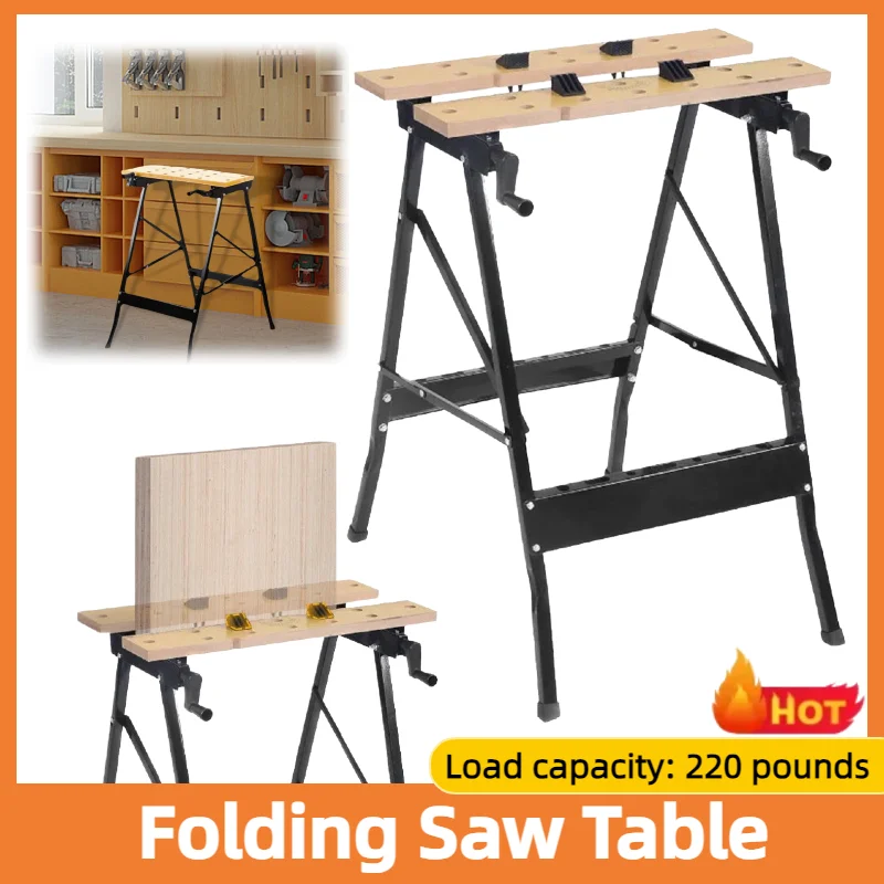 منضدة النجارة القابلة للطي المحمولة الخيزران الصلب طاولة العمل سعة 220 جنيه DIY بها بنفسك مكتب ورشة عمل المنزل المرآب #1