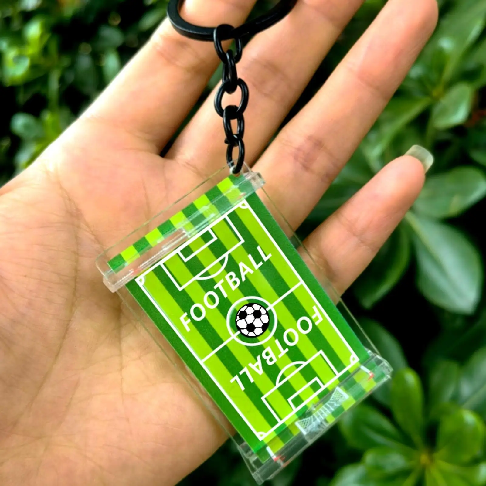 

Soccer Field Design Keychain Mini Bag Charm & Handbag Pendant Football Fan Souvenir & Gift for Sports Events & Everyday Life