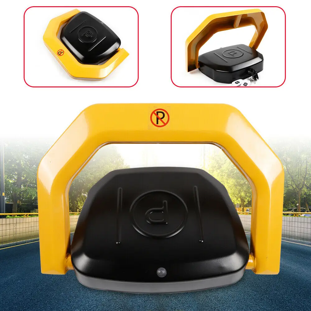 Remote Control Parking Lock with Reflective Strip Car Safty Barrier Automatic Parking Lock  Folding Driveway Car Lock