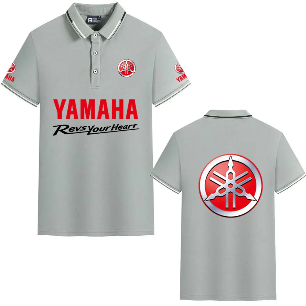 2026 Men's T-shuir Summer Polo Shirt Short top Sleeve Casual Outdoor Business Clothing Motorcycle Yamaha Racing Print