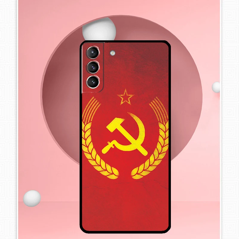 USSR Flag Soviet Union Case For Samsung Galaxy S22 S23 S24 Ultra Note 20 10 S8 S9 S10 Plus S21 S20 FE Soft Cover