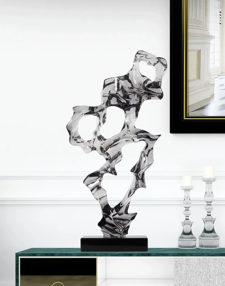 Rockery Light Luxury Hotel Sale Office Sculpture Art Simple Modern Abstract Transparent Resin Table Decoration