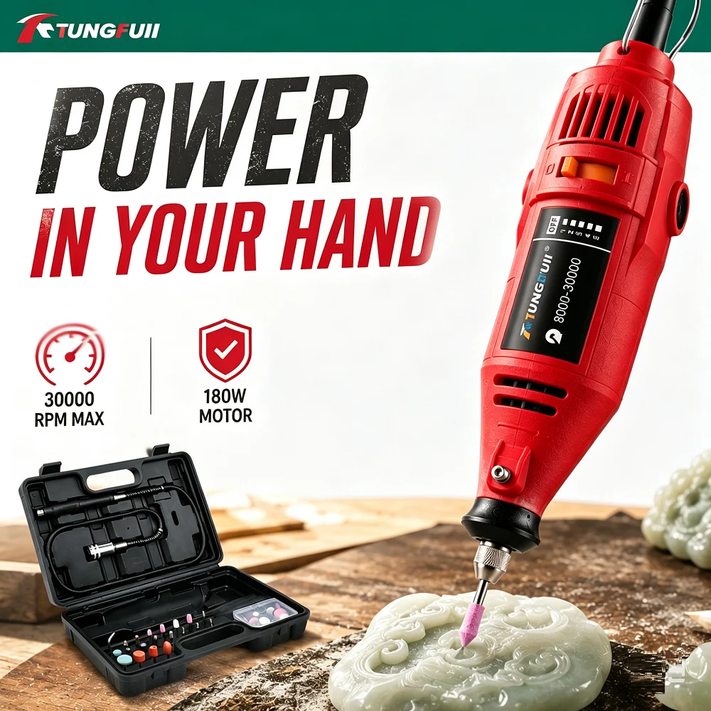 TUNGFULL 130W Electric Rotary Tool 220V Variable Speed Mini Grinder Drill For Wood Metal Engraving Polishing DIY Crafts