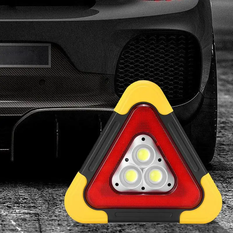 Portable Car Emergency Light LED Solar Auto Warning Triangles Foldable Warning Triangle Light Vehicle Supplies