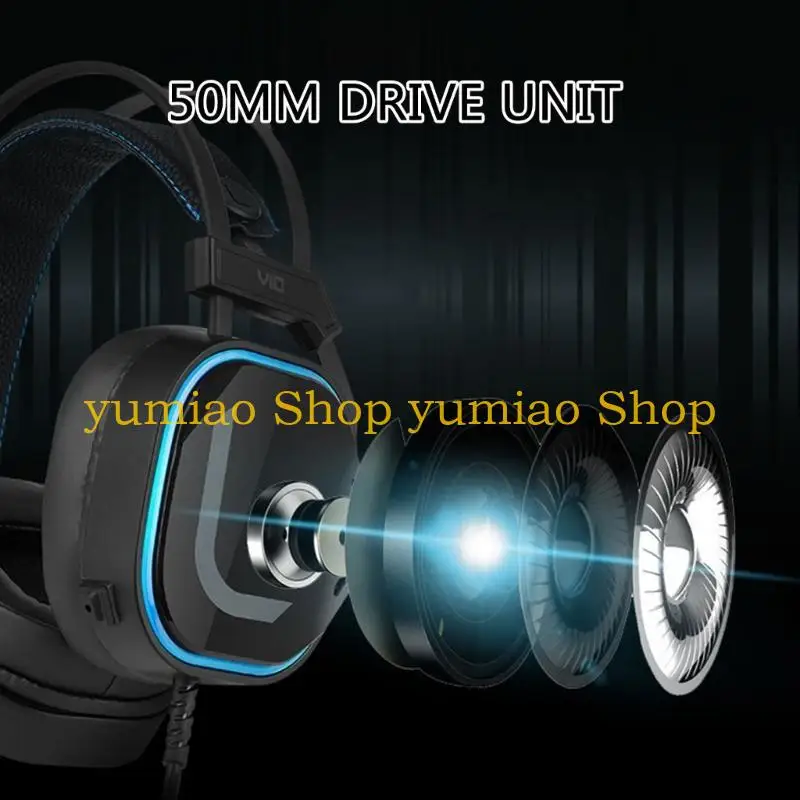 Cuffie da gioco 587B Cuffie over-ear con cavo e auricolari ergonomici con driver da 50 mm