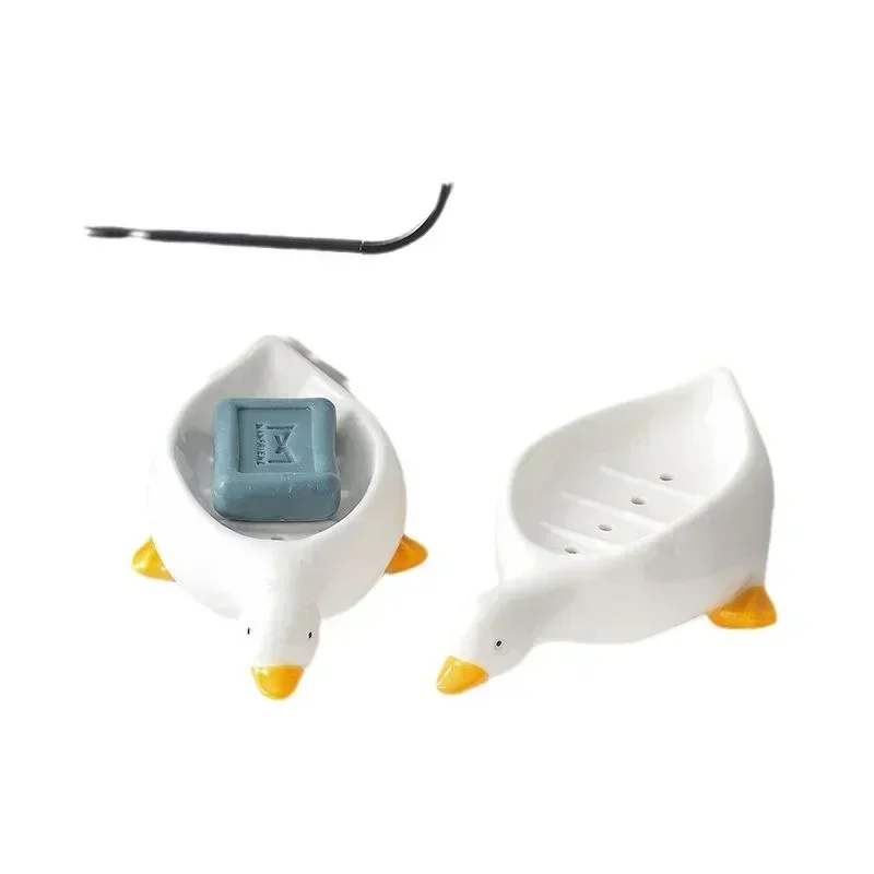 Yellow Duck Shape Soap Box Case Cartoon Dish Drainable Holder Container Dish For Tray Home Bathroom Accessories gadgets