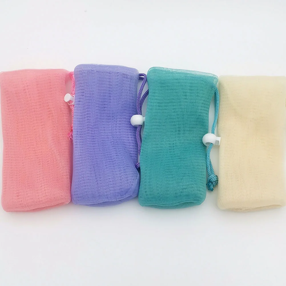 4 buah tas penyimpanan badan sabun berbusa Mesh perjalanan tas sabun bayi untuk bar Pe Pouch Shower