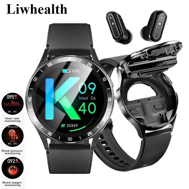 

Смарт-часы 2025 2 в 1 с наушниками-вкладышами TWS Bluetooth, спортивные умные часы для здоровья и фитнеса для Iphone Xiaomi Huawei VS GT7