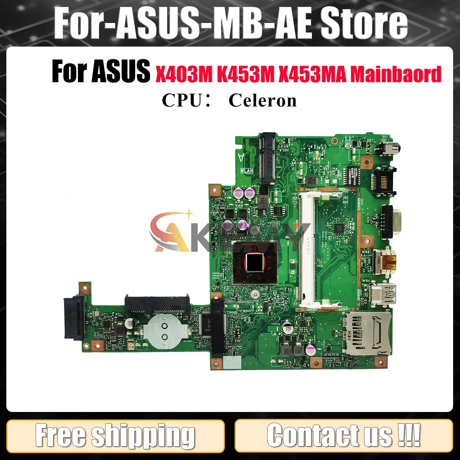 

Материнская плата для ноутбука X453MA для ASUS VivoBook X403M X453M X453MA K453M, материнская плата для ноутбука с процессором Celeron, 100% тест, ОК, быстрая доставка