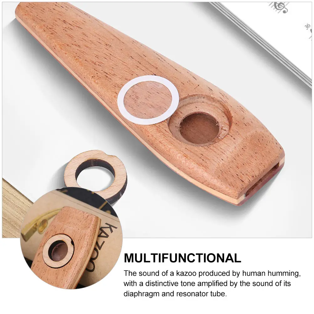 

Solid Kazoo Musical Instrument Kids Toy ff Child Wooden Kazoo Wood Harmonica Ukulele Partner Guitar Wood Strong