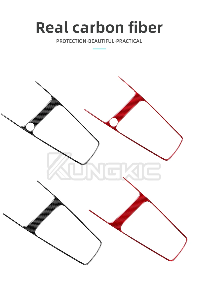 Für Seat Leon 2017 2018 2019 Echte Weiche Carbonfaser-Aufkleber LHD RHD Auto-Schalthebel-Außenrahmen-Verkleidung Innenraum-Zubehör – Detail 2