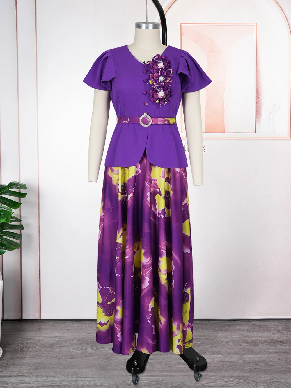 فساتين أفريقية للنساء حفلة ثوب مسائي أنقرة Dashiki طباعة الشيفون ماكسي رداء 2025 أفريقيا الملابس رداء الأفريقي فام #4