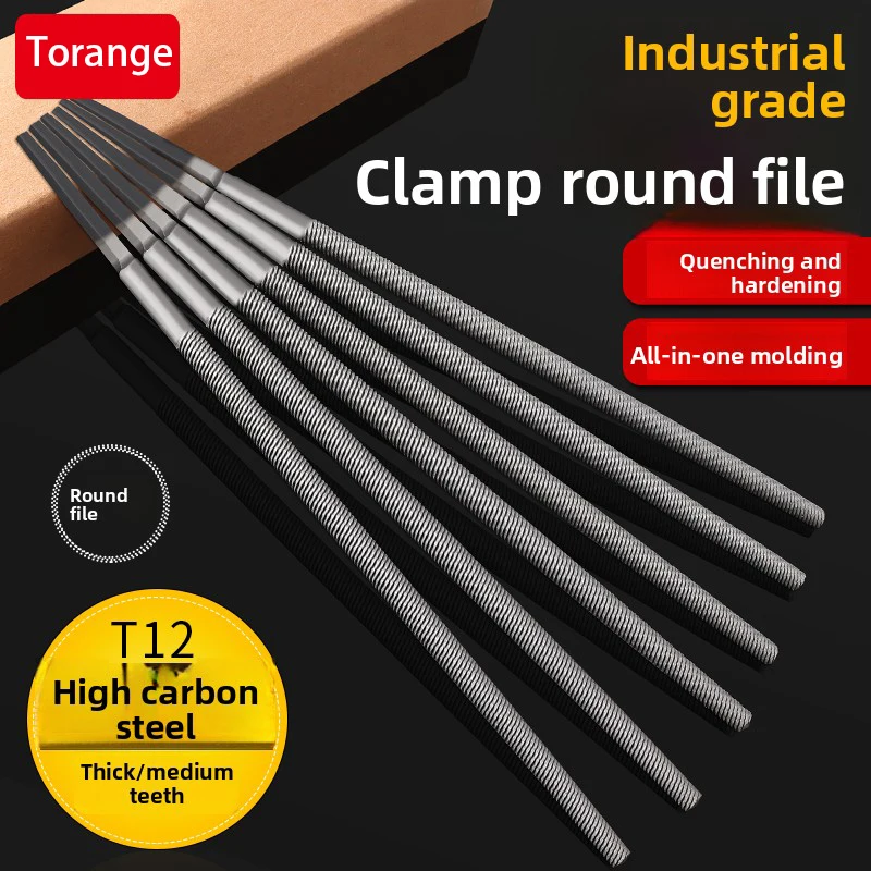 Round Steel File Filing Knife Cylindrical Hole Expanding Design Grinding Iron Pointed End for Precision Rubbing Work
