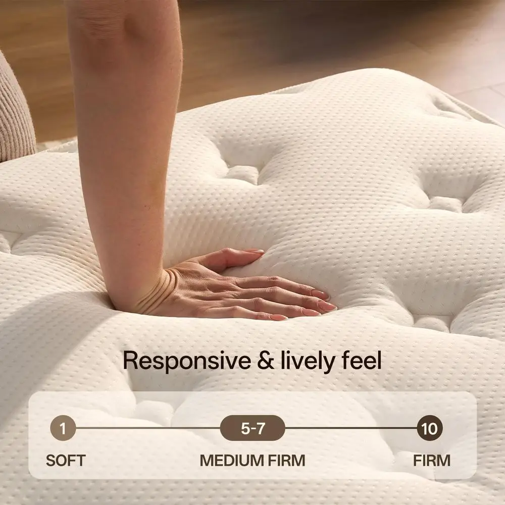 

Mattress 12 Inch, Medium Plush Hybrid Queen Size Mattress with Memory Foam amp Individually Wrapped Pocket Coils, PressureRelie