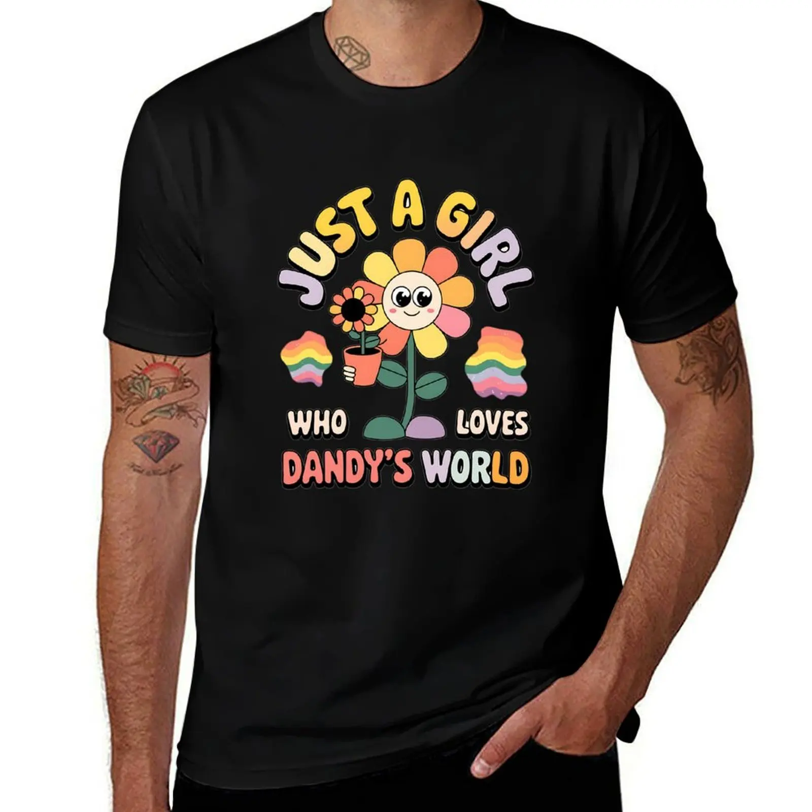

Футболка Just a Girl Who Love Dandy's World, дизайнерские рубашки, винтажная рубашка с аниме, мужская дизайнерская одежда с животным принтом для мальчиков