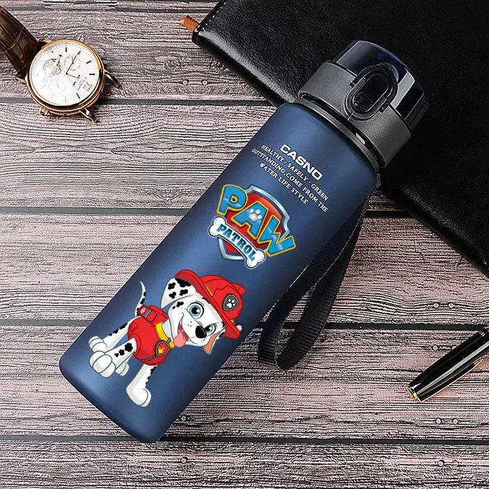 400ml Anime Figure Cartoon Paw Children Sports Patrols Water Bottle Chase Outdoor Plastic Portable Water Cup Boys Girls Gift