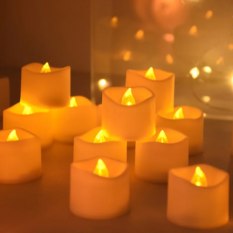 6pcs Flicker Candles Flameless LED Light Candles Light Tea Lamps Wedding Anniversary Home Garden Yard Bar Decoration Tealights
