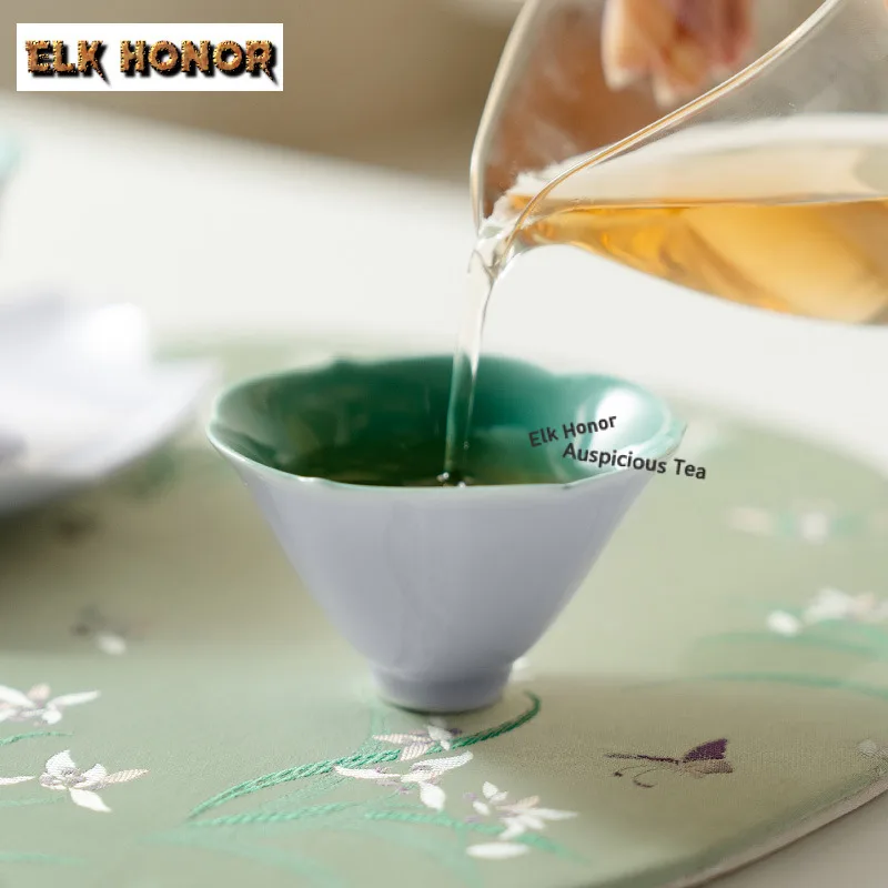 75ml Taro Paste Purple Crabapple Conical Hat Teacup Creative Tea Bowl Cute Cup Tea-tasting Smelling Cup Chazhan Master Cups Tea