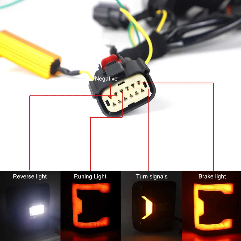 Rear Brake Light LED Tail Light for Jeep Wrangler JL 2018-2023 with Blind Spot Plug