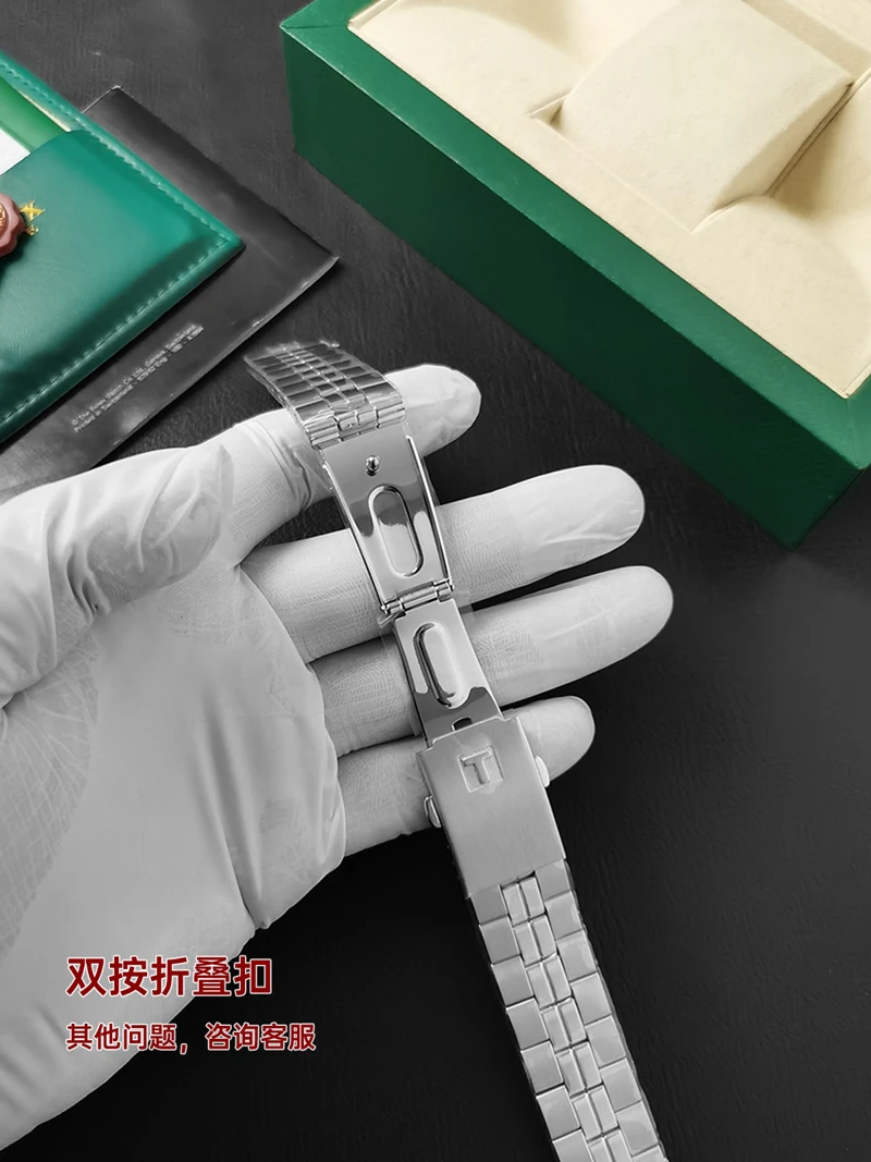 FUYIJIA مخصص T-iss-ot T049 الأصلي حزام الساعات 19 مللي متر 14 مللي متر 12 مللي متر واجهة مسطحة 316L الفولاذ المقاوم للصدأ حزام للطي مشبك سوار