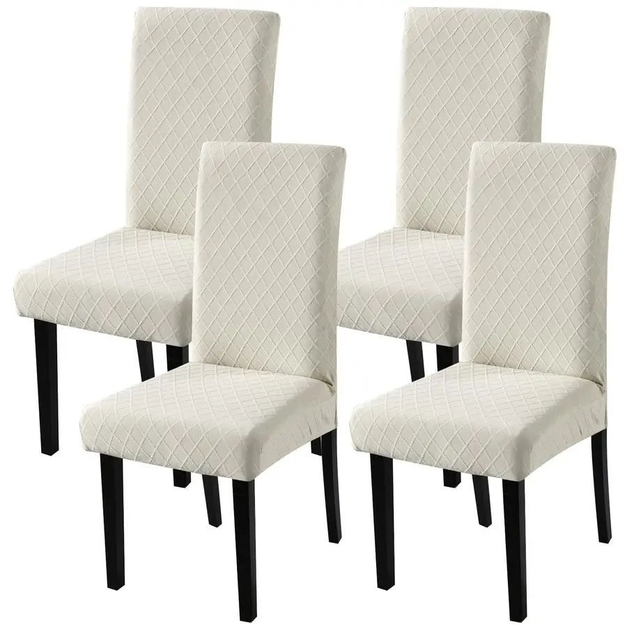 

4 Pack Super Fit Stretch Removable Washable Short Dining Chair Protector Cover Seat Slipcover for Hotel, Dining Room, Ceremony,