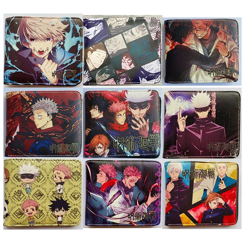 

Anime Jujutsu Kaisen Coin Purse Itadori Yuji Gojo Satoru Megumi Wallets Cartoon Fashion PU Leather Purse Short Wallets Gift