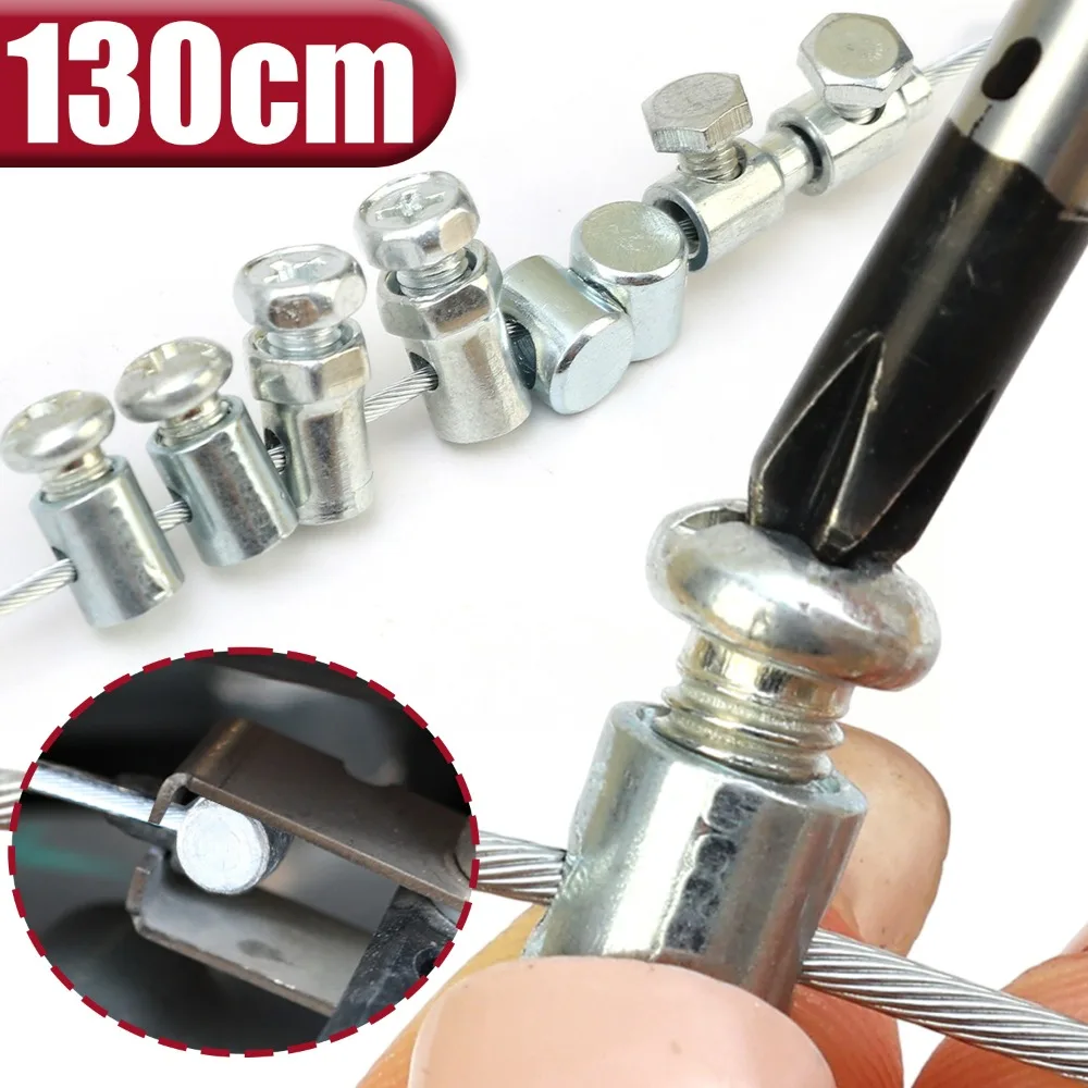 Motorcycle Brake Clutch Throttle Cable Repair Kit 1.3m Stainless Steel Silver Universal Motorcycle Brake System Emergency Repair