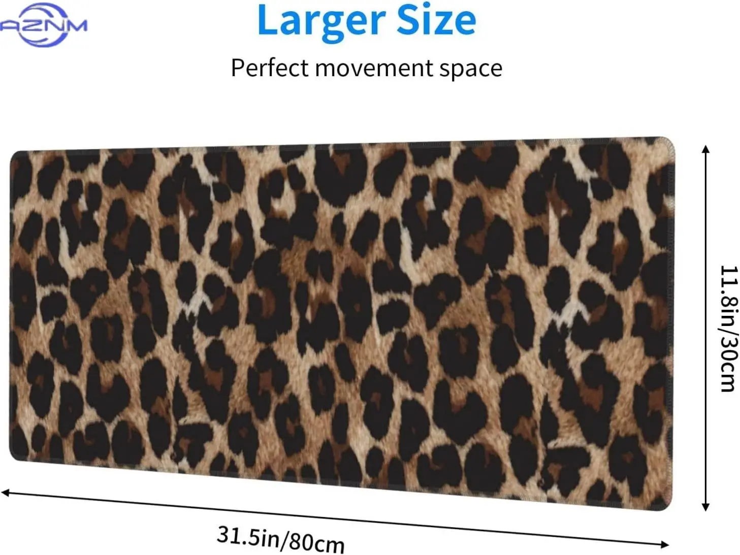 Vintage Leopard Print Gaming Mouse Pad, Faux Fur Animal Pattern Smooth Edge Non Slip Mat Gamers Office Home Wireless Mouse Use