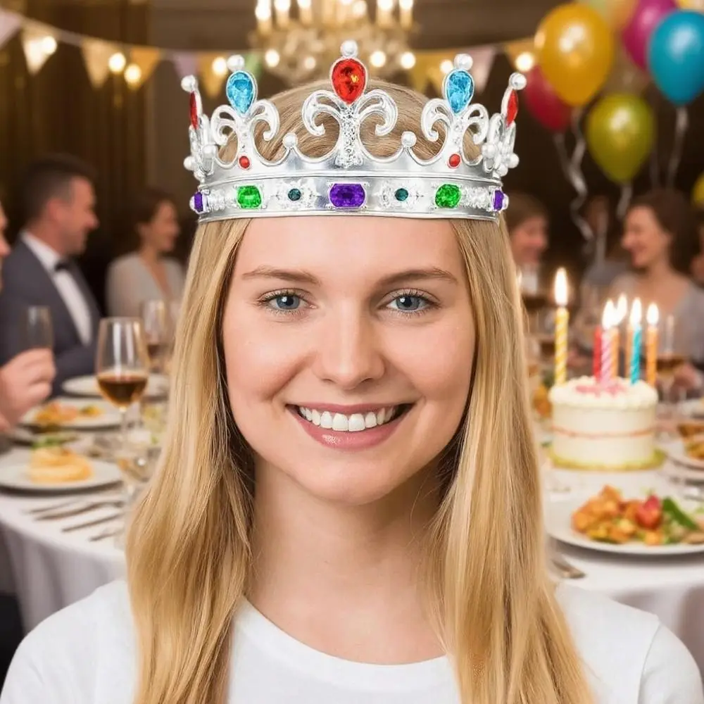 العصرية لامعة الباروك الملكة التيجان الفاخرة خمر سبيكة الأميرة تاج قابل للتعديل المبهر النساء الشعر هوب المرأة رجل #4