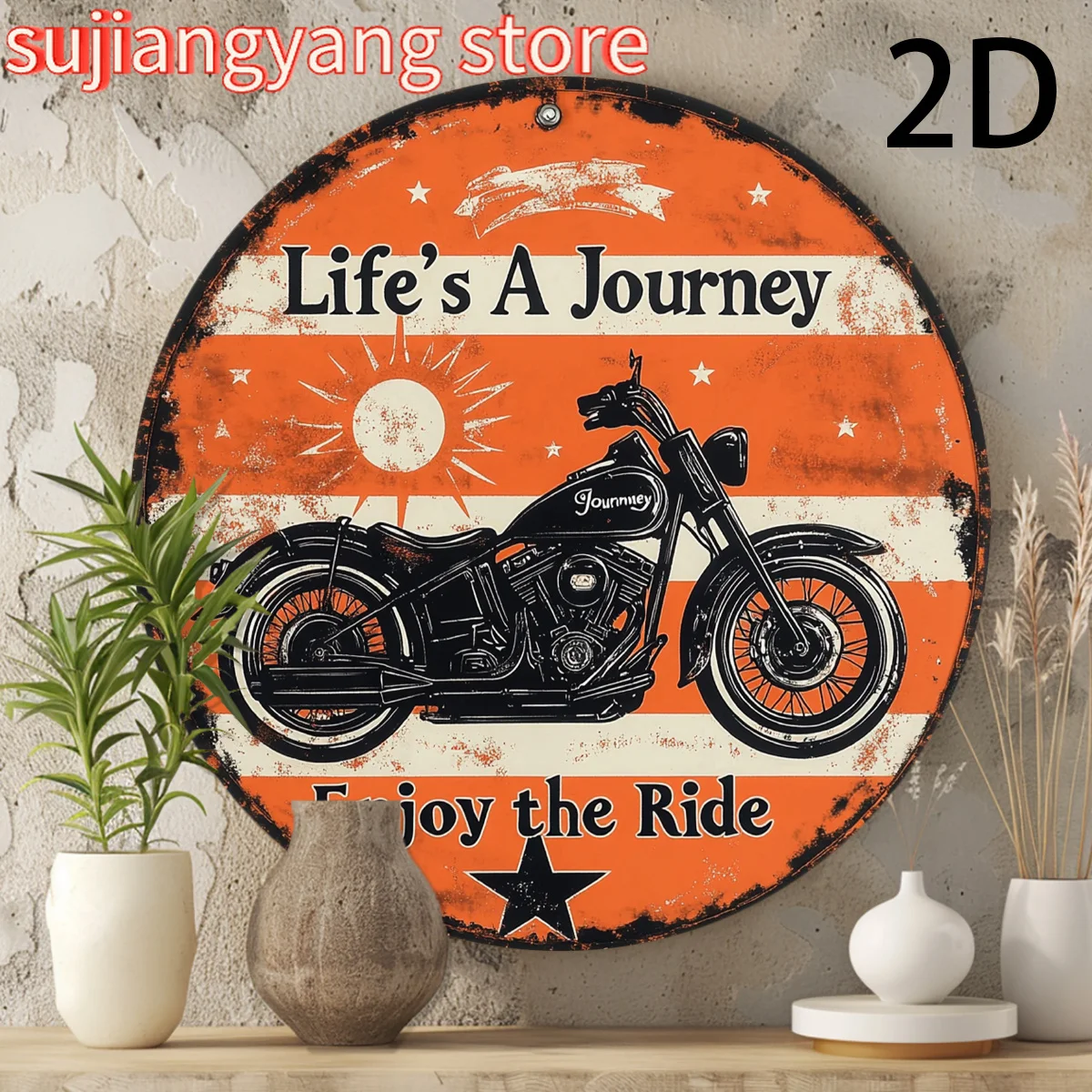 1pc Vintage Motorcycle Aluminum Sign, 8x8 Inch, 