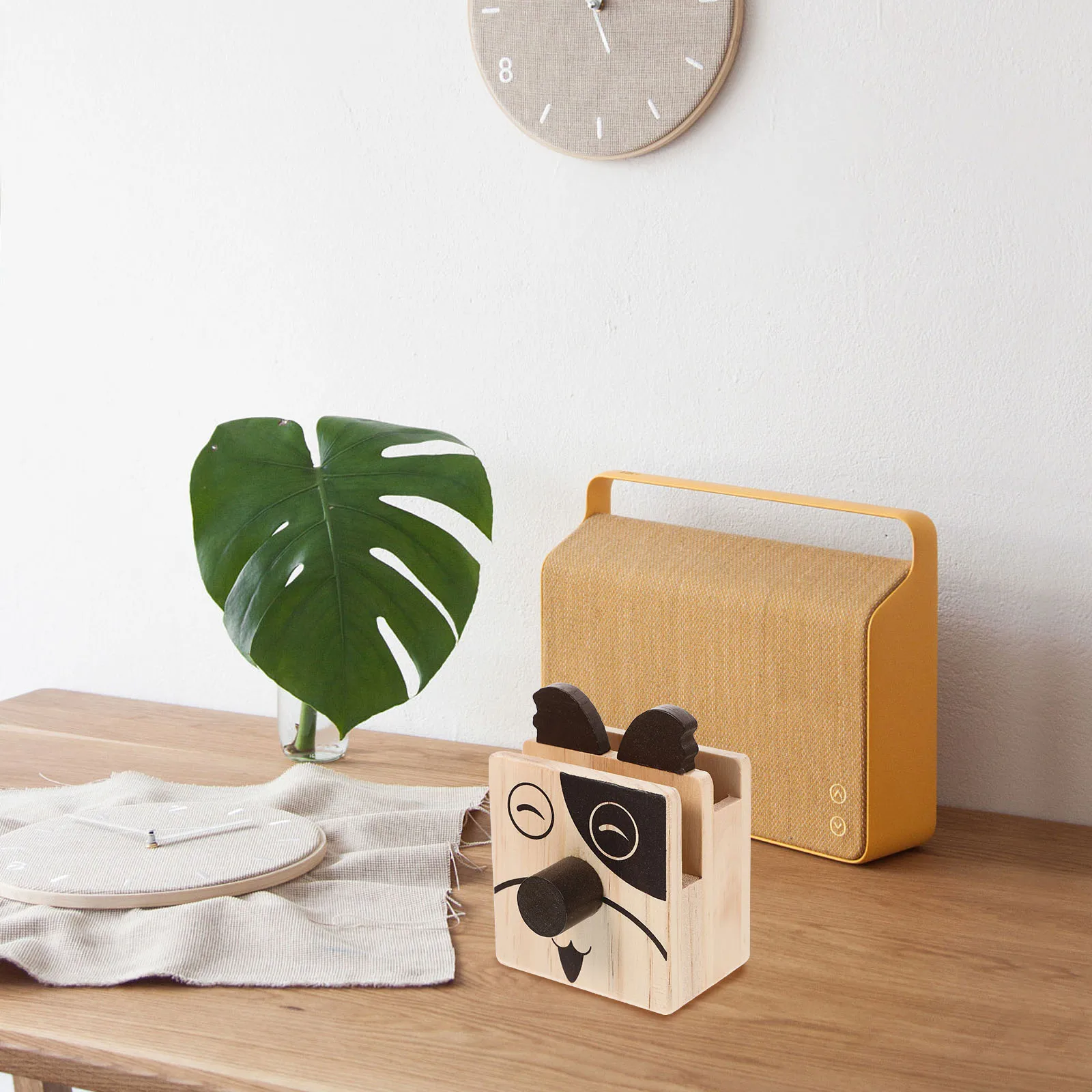 

Cartoon Wooden Pen Holder Eyeglass Mobile Phone Pencil Organizer Desk Gifts Teachers Kids Office Workers Stationery Pot