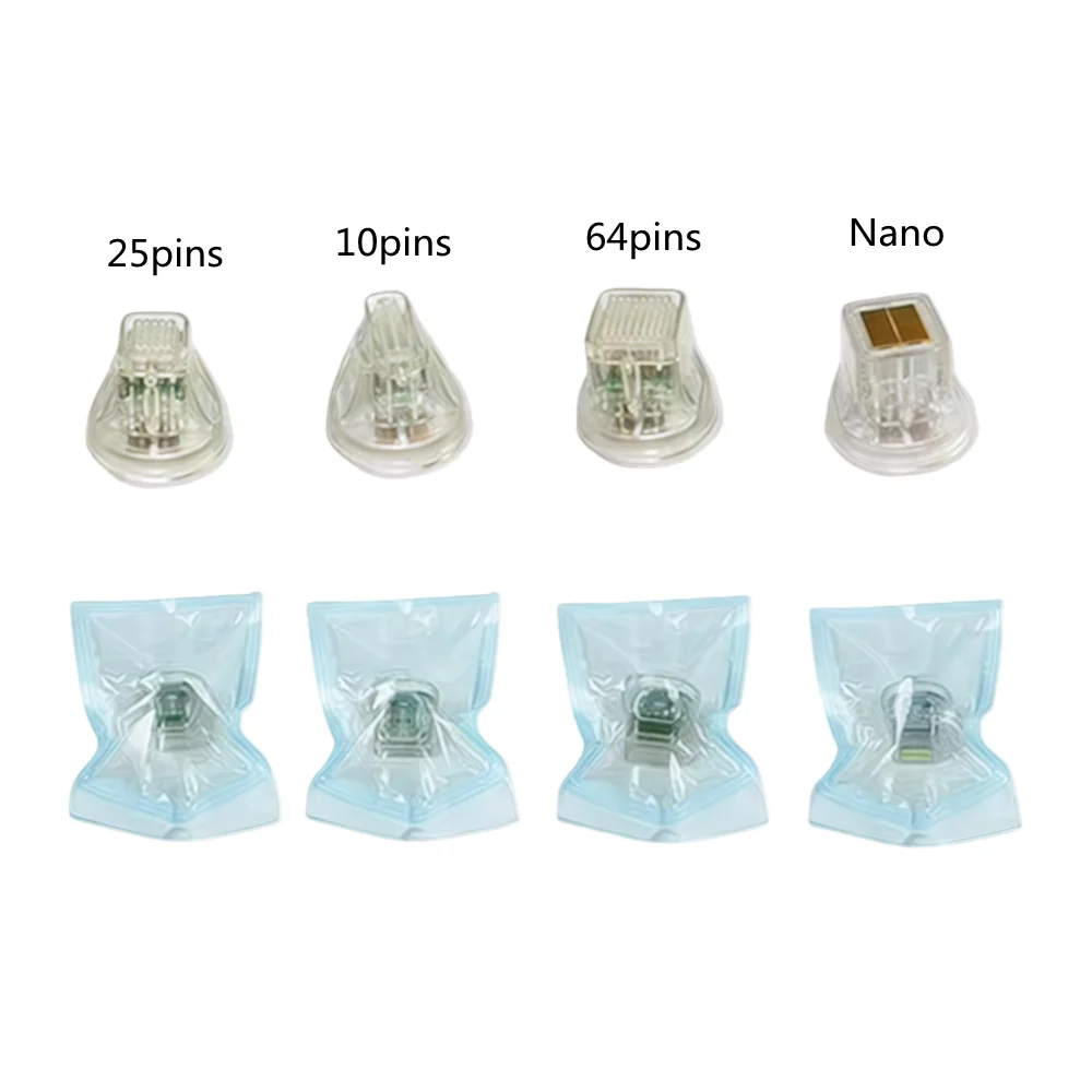 10pcs Insulated Disposable Fractional RF Cartridge Gold Plated 10/25/64 Pins Nano For Radio Frequency Machine Consumable