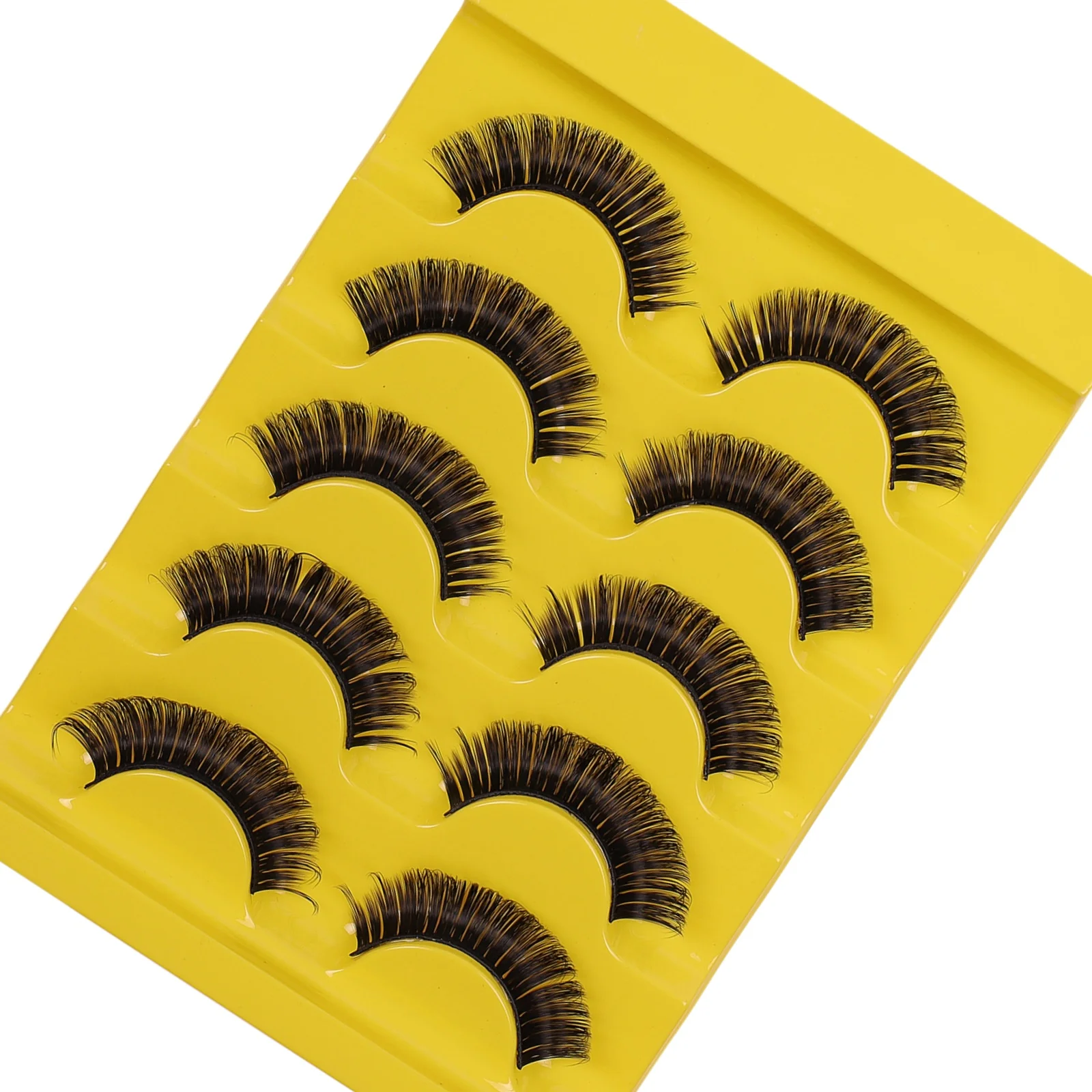 5 paires de cils bouclés russes avec stigmate épais, charme en fibre synthétique, mode européenne et américaine