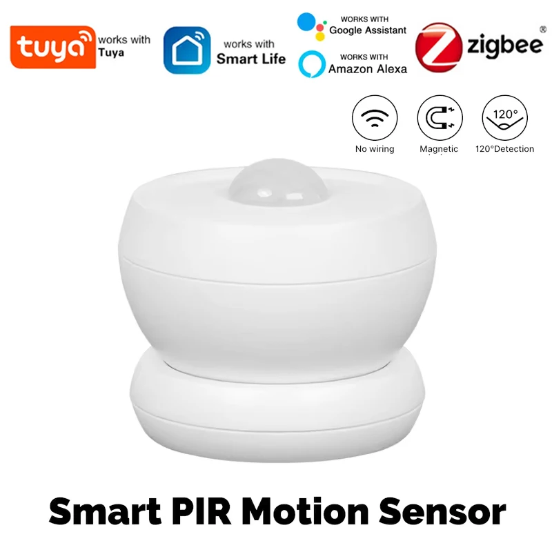 MOES Tuya Zigbee Smart PIR Sensor Human Body Infrared Motion Detector With Magnetic Base Home Security Automation Battery Power