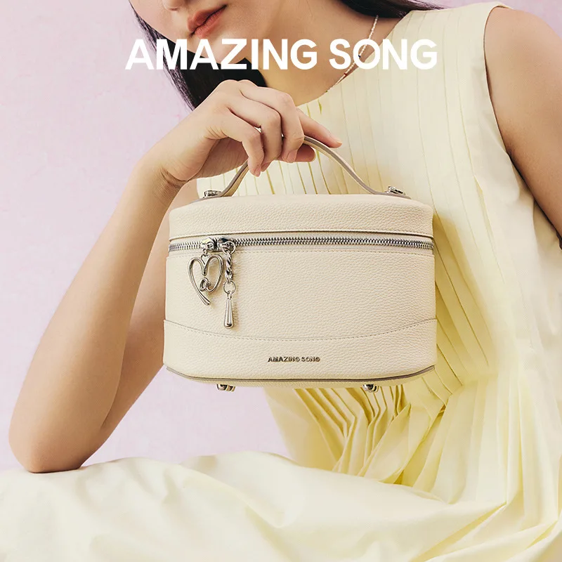 Amazing Song 2025 Pudding Bag Small Leather Commuter Fashion Single Shoulder Crossbody Bucket Bag Makeup Bag for Women