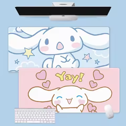 Cinnamoroll Mouse Pad Anime Kawaii Large Gaming Kitty Pink Mousepad Gamer Stitching Desk Mat XXL for PC Keyboard Mouse Carpet