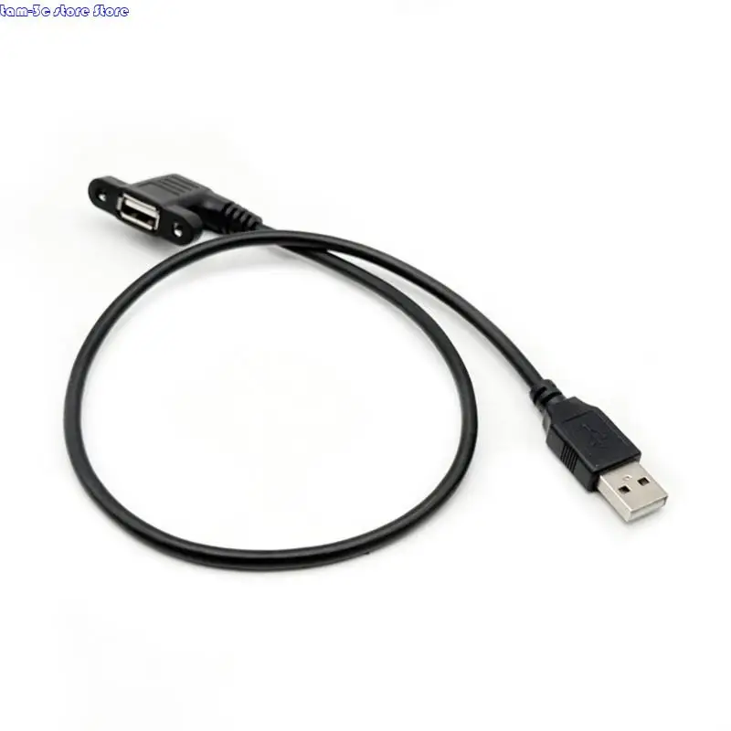 D0UA USB 2.0男性から雌の延長ケーブルコードワイヤーとスクリューパネルマウント28AWG