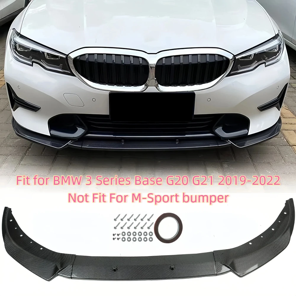 

Front Bumper Lip Spoiler Splitters for BMW 3 Series G20 G21 320i 325i 2019-2022 Carbon Fiber Style ABS Plastic
