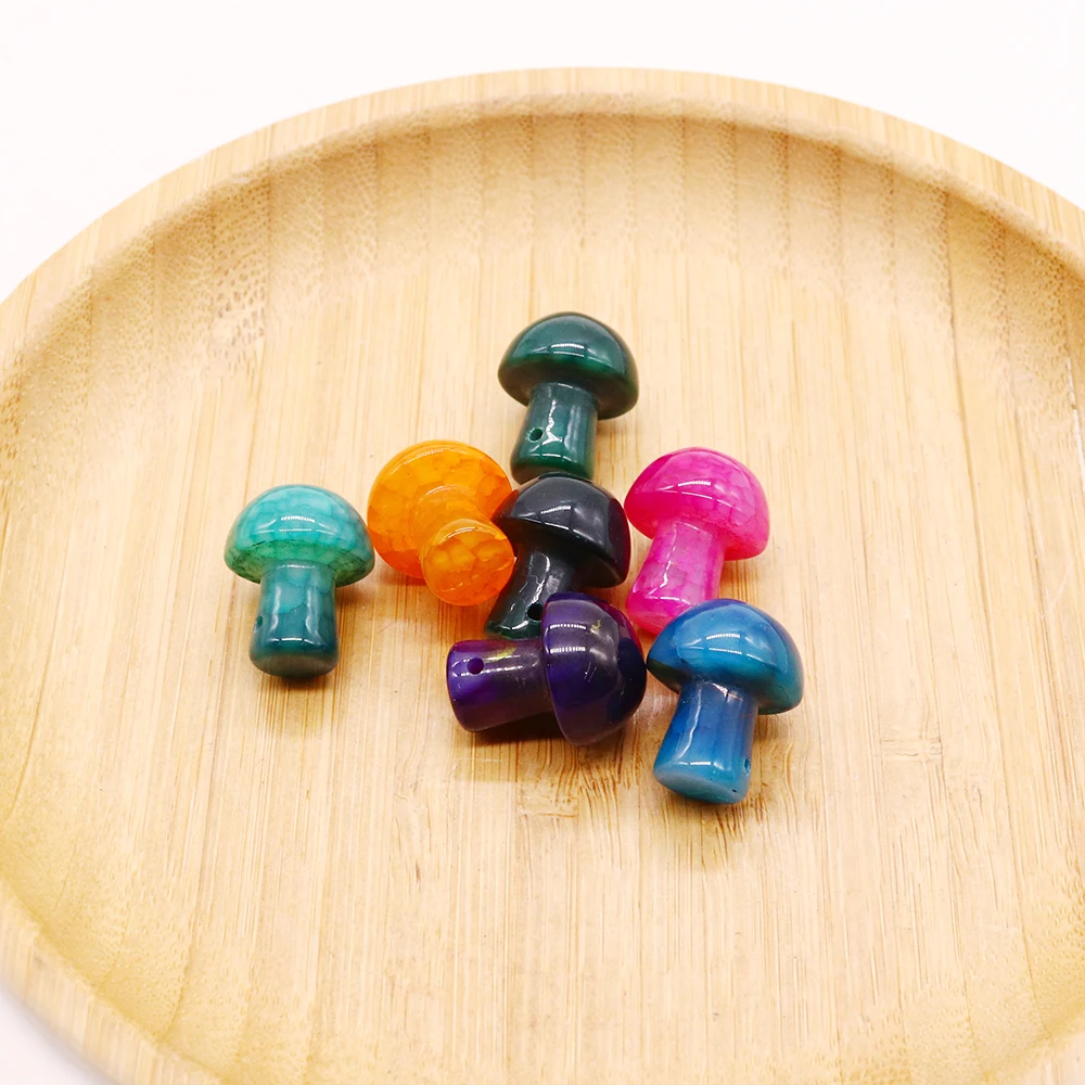 

Multicolor Has Hole Big Mushroom Shaped Natural Stone Amethyst Loose Bead Pendant Accessories Gift 3 Pcs Wholesales Supply