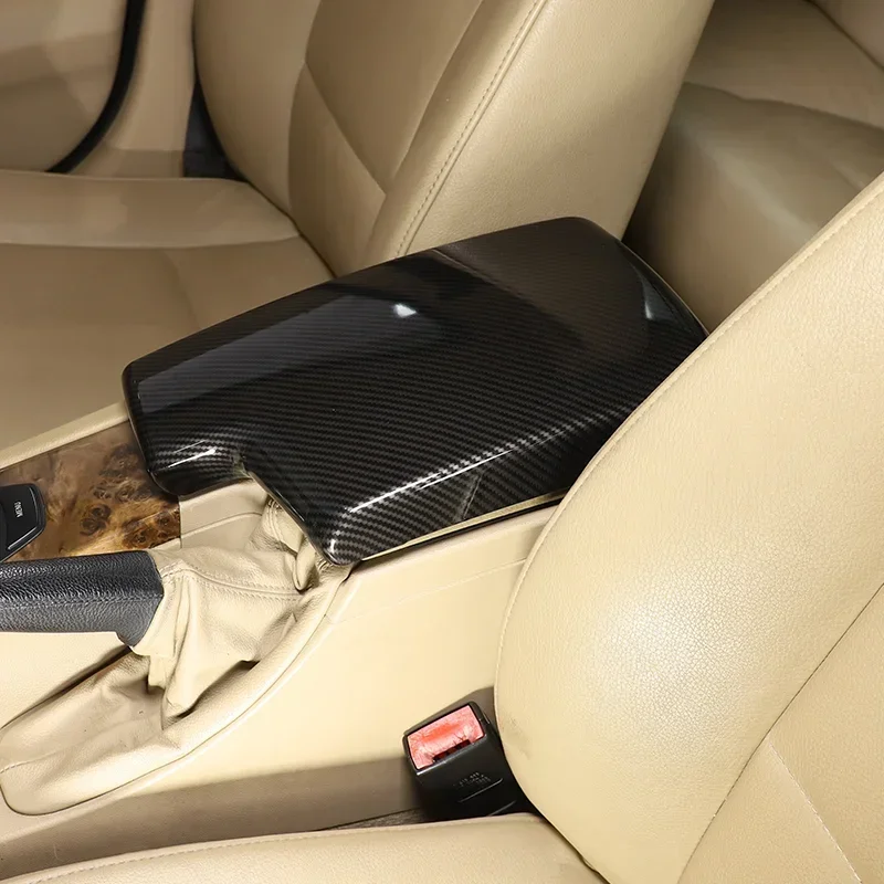 For BMW 3 Series E90 2005-2012 ABS carbon fiber car center console armrest box protective cover sticker interior accessories LHD