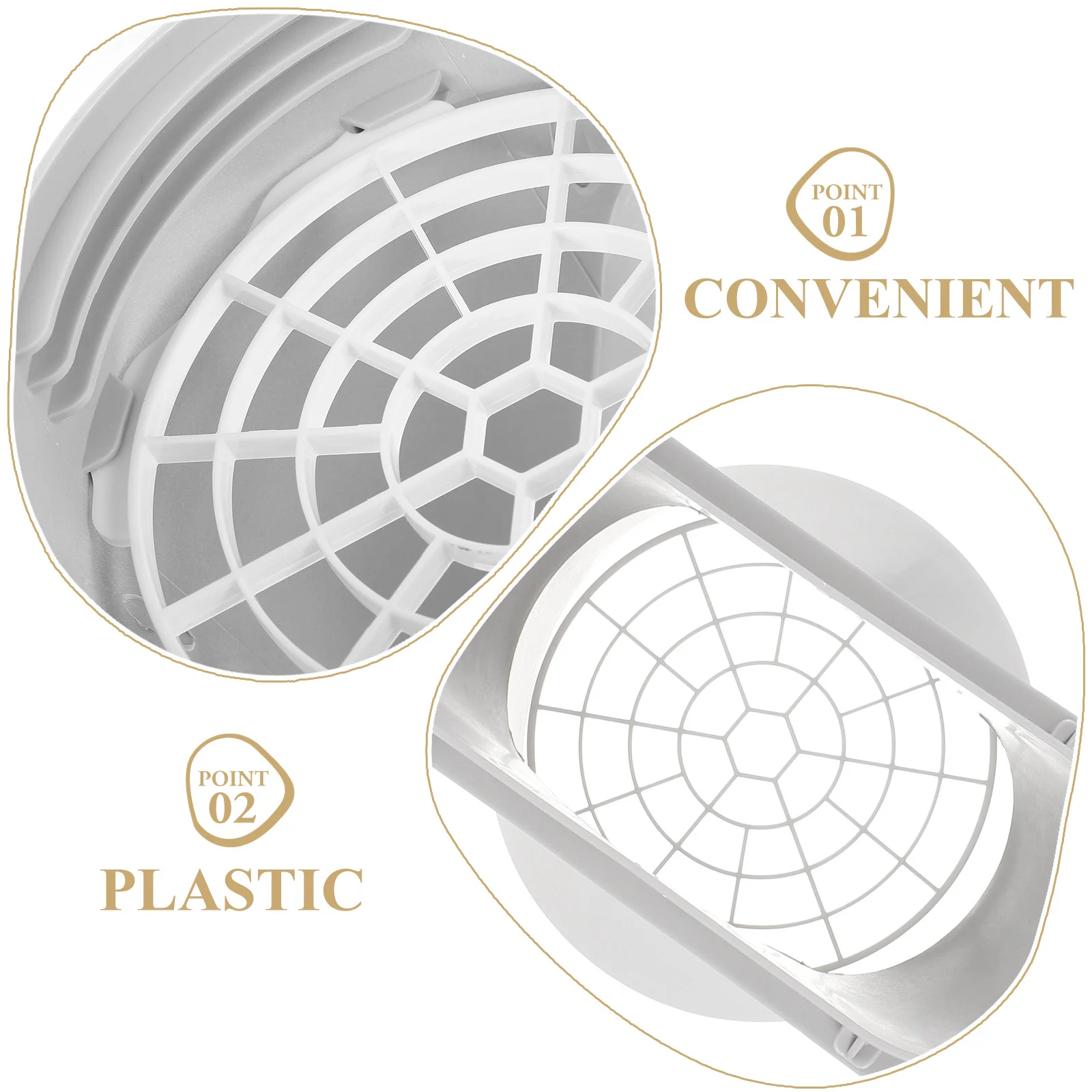 

1Set Air Conditioners Exhaust Connector Flat Mouth Plastic Adapter with Net Easy Install Ventilation Hose Connector for Ac