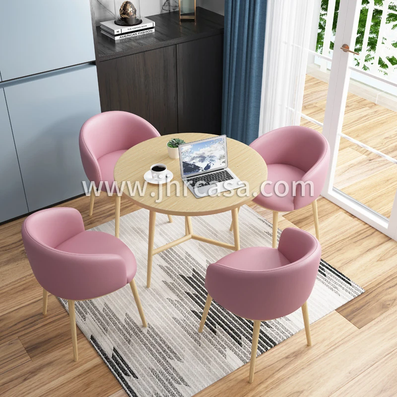 Modern Meeting And Negotiation Table And Chair Set Dining Set Combination Coffee Shop Milk Tea Shop Simple Table Four Chairs