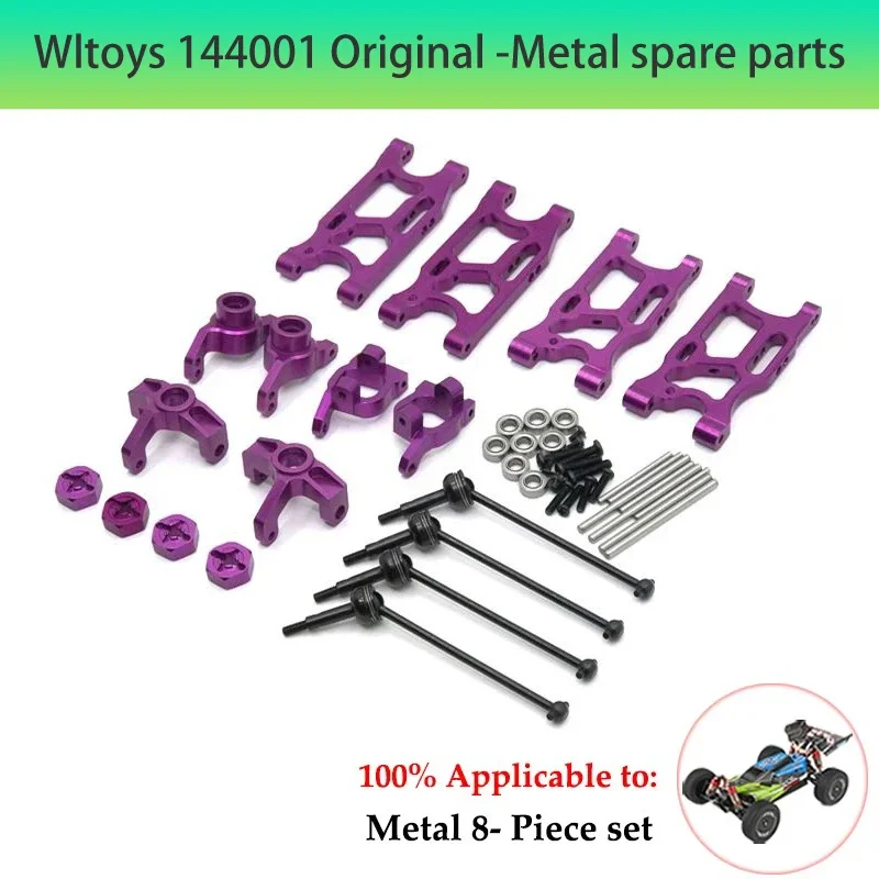 Wltoys 144001 144002 144010 124007 124016 124019 124018   4 szt. Metalowy wał napędowy i adapter sześciokątny koła Części do modernizacji samochodów RC